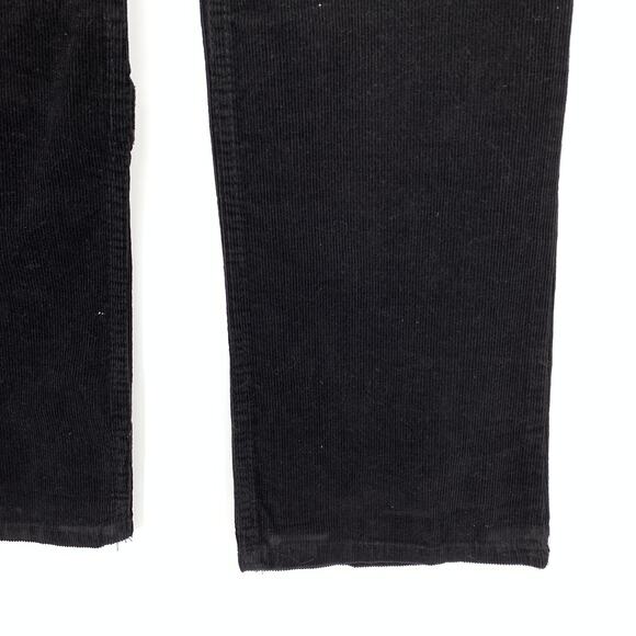Zara Basic Straight Leg Corduroy Pants Womens Size 6 Black 100% Cotton - Picture 4 of 5